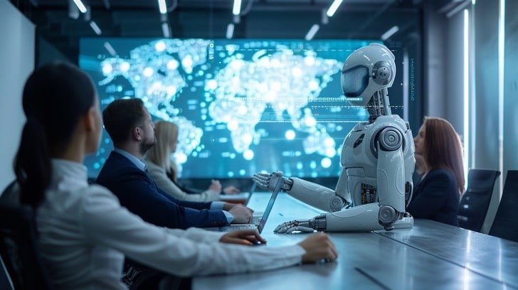 robot-leads-meeting-stockcake